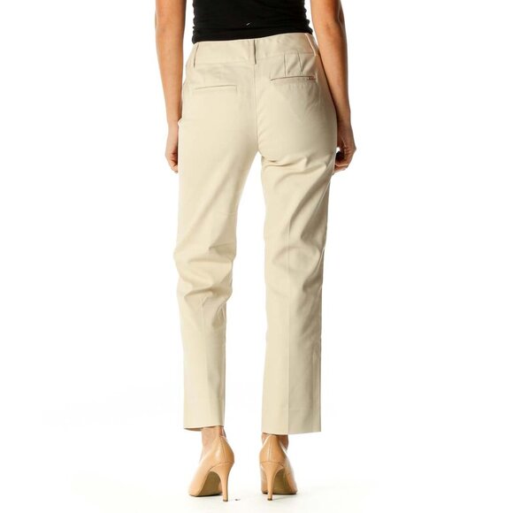 White House Black Market Beige Solid Classic Trousers - Picture 3 of 3